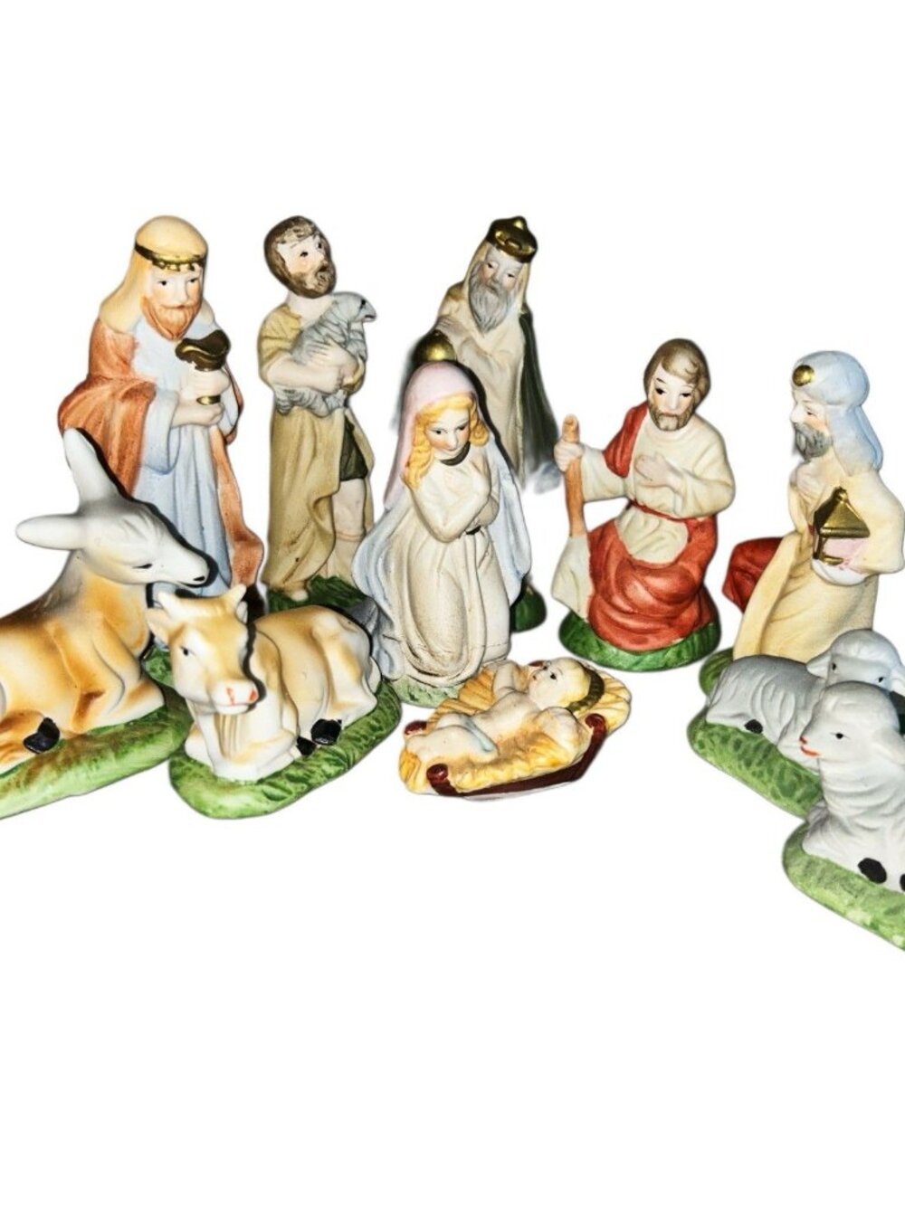 Trim Trends Vintage Porcelain Nativity Scene Set Seasonal Home Decor